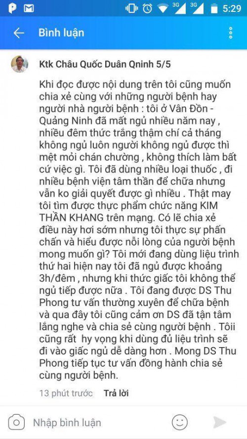 Cai thien chung mat ngu do suy nhuoc than kinh sau 3 thang nho cach nay