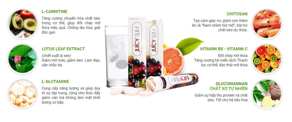 viên sủi giảm cân juicy slim