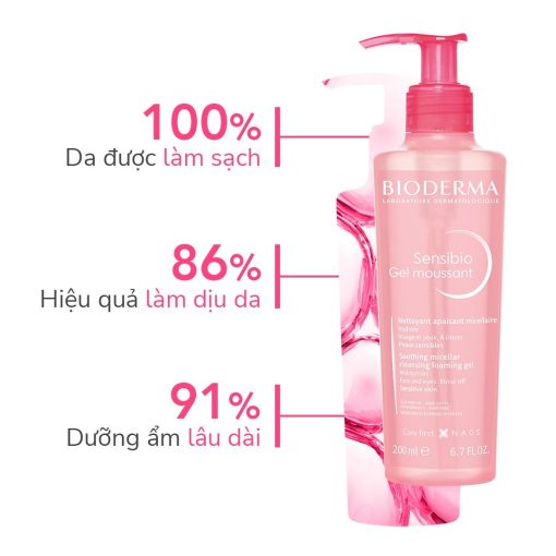 sữa rửa mặt bioderma hồng