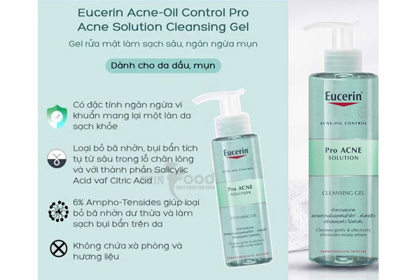 gel rửa mặt Eucerin