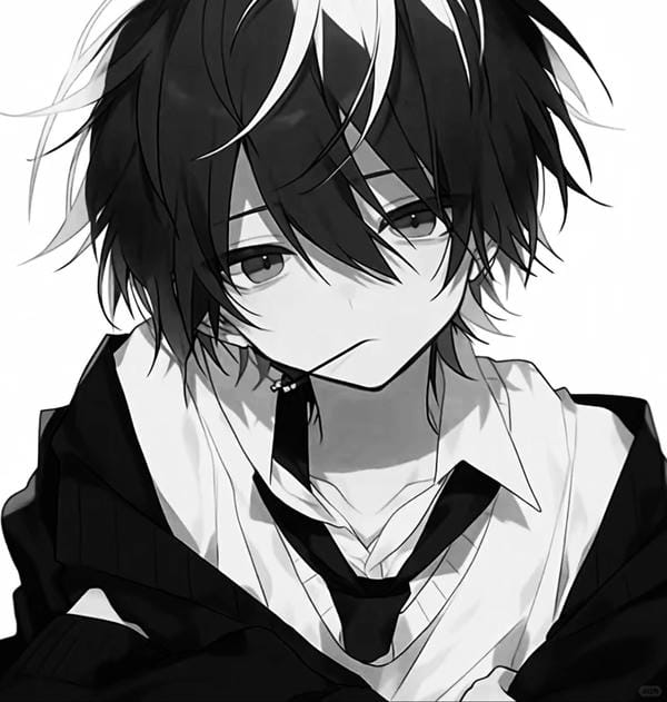 avatar anime đen trắng (6)