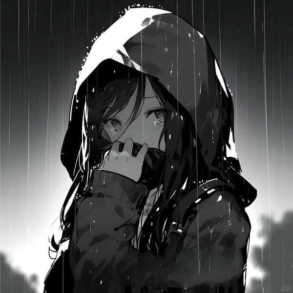 avatar đen trắng buồn (15)