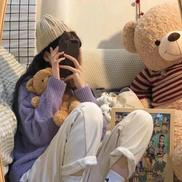 ảnh gái xinh che mặt bằng điện thoại 33